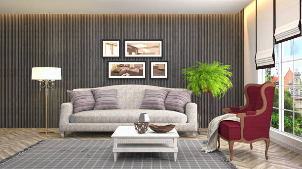 istock Interior living room. 3d illustration 946825560