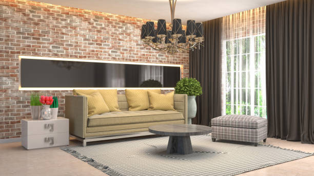 istock Interior living room. 3d illustration 946825594