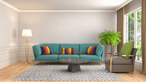 istock Interior living room. 3d illustration 946825636