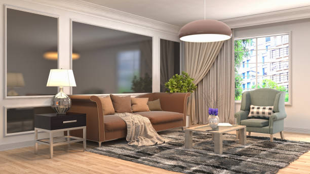 istock Interior living room. 3d illustration 946827794