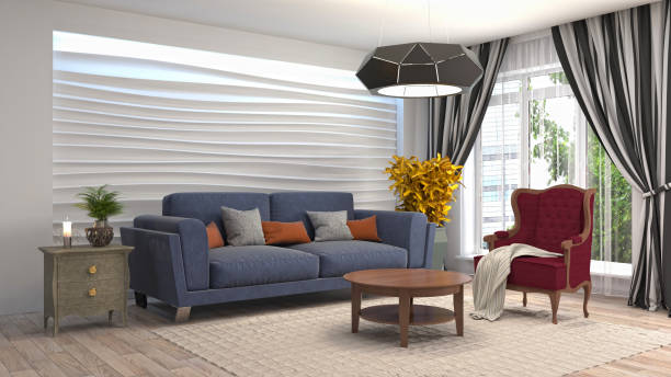 istock Interior living room. 3d illustration 946828102