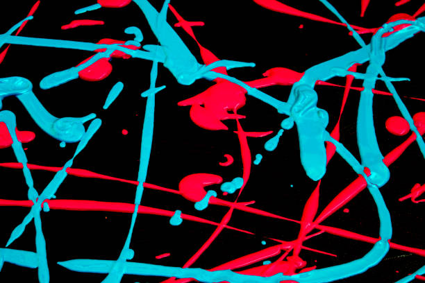 istock Neon Artistic Paint Splatter and Grafitti Splash Background Eighties 946828742