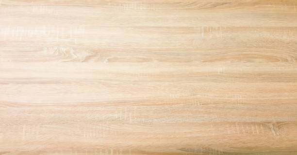 wood texture background, light oak wooden planks pattern table top view.