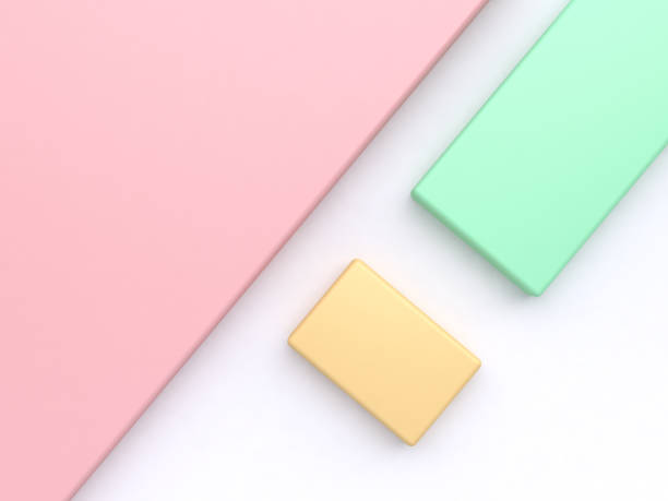 istock pink background left corner green square and yellow white floor of geometric shape tilted minimal abstract background 3d rendering 946831280