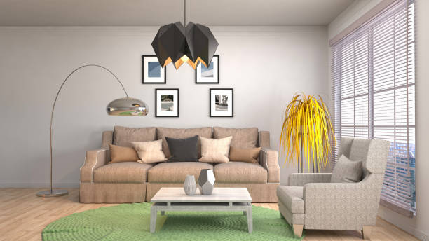 istock Interior living room. 3d illustration 946831546