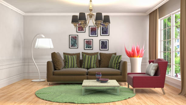 istock Interior living room. 3d illustration 946831566