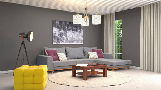 istock Interior living room. 3d illustration 946831608