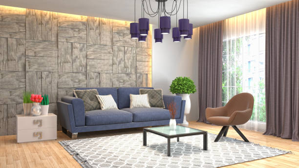 istock Interior living room. 3d illustration 946831628