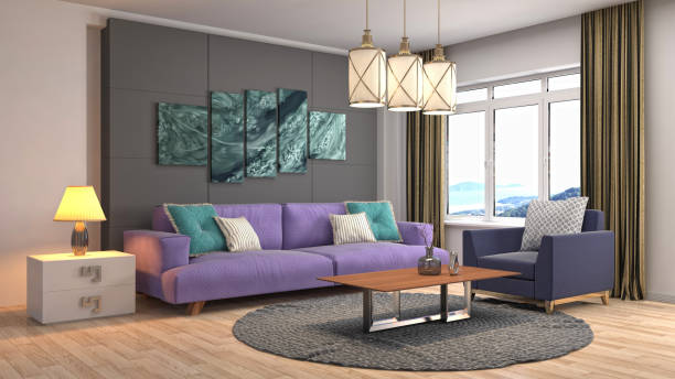 istock Interior living room. 3d illustration 946831698