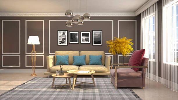 istock Interior living room. 3d illustration 946831778