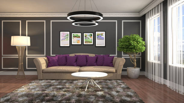 istock Interior living room. 3d illustration 946831800