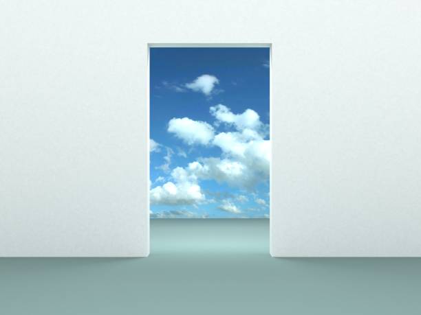 ドアを開けるには、スカイ  - high key sky cloud cloudscape ストックフォトと画像