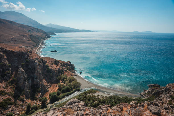 istock River flowing into sea at Preveli beach 946834926