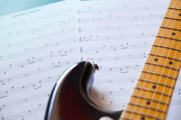 istock Music, guitar and music sheets 946835246