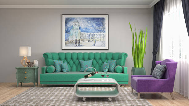 istock Interior living room. 3d illustration 946838146