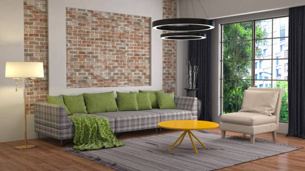istock Interior living room. 3d illustration 946838376