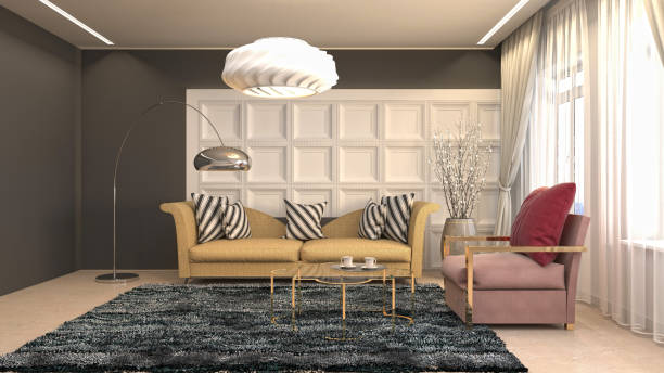 istock Interior living room. 3d illustration 946838548