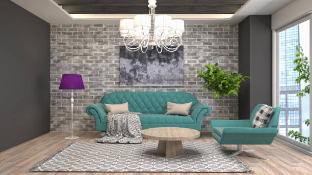 istock Interior living room. 3d illustration 946838556