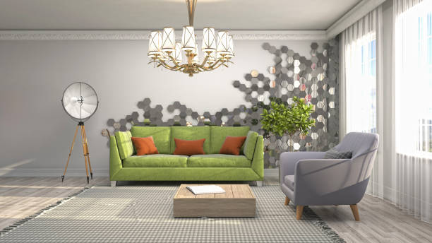 istock Interior living room. 3d illustration 946838596