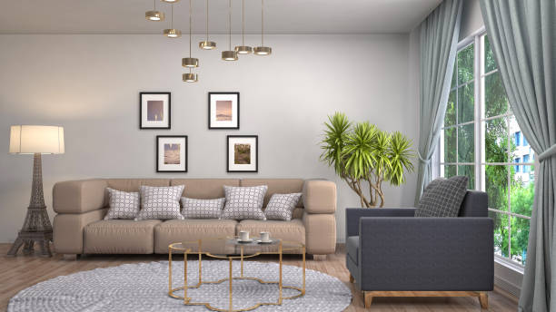 istock Interior living room. 3d illustration 946838652