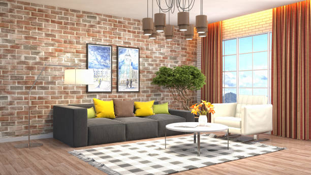 istock Interior living room. 3d illustration 946838672