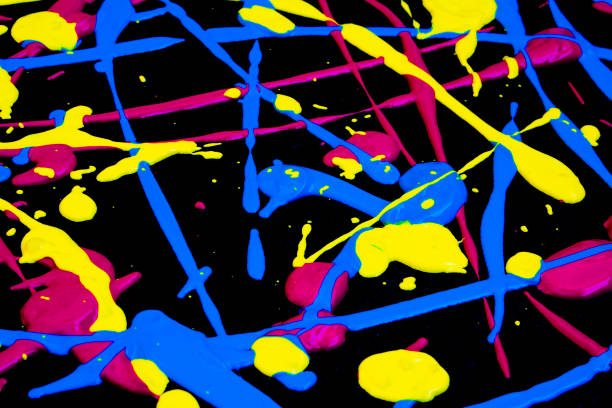istock Neon Artistic Paint Splatter and Grafitti Splash Background Eighties 946839096