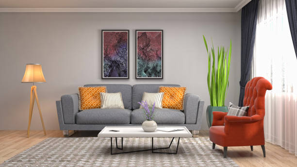 istock Interior living room. 3d illustration 946839780