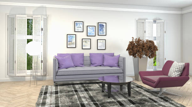 istock Interior living room. 3d illustration 946839828
