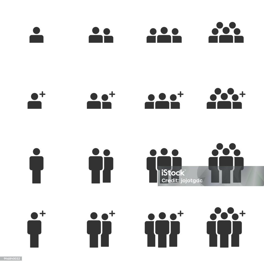 People Icons Work Group Team Business Vector , Crowd of People People stock vector