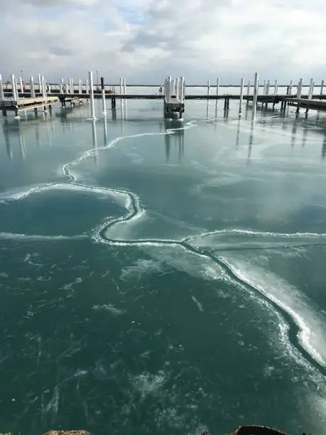 Lake Michigan in Chicago during winter