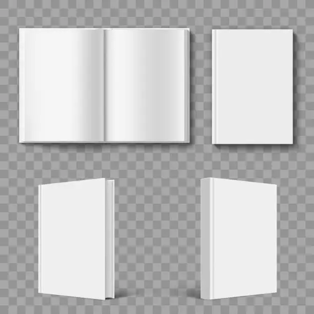 Vector illustration of Set of blank book cover template.