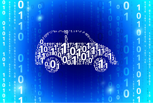 Car Binary Code Blue Vector Pattern Background Stock Illustration ...