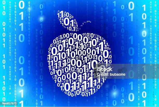 Apple Binary Code Blue Vector Pattern Background Stock Illustration ...