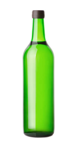 istock Green glass wine bottle 946861974