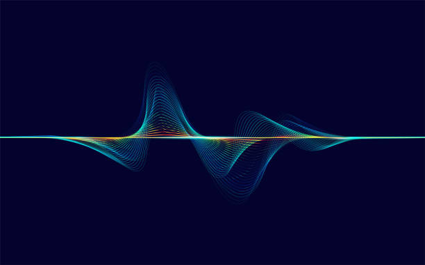 soundWave abstract digital colorful equalizer, sound wave pattern element radio designs stock illustrations