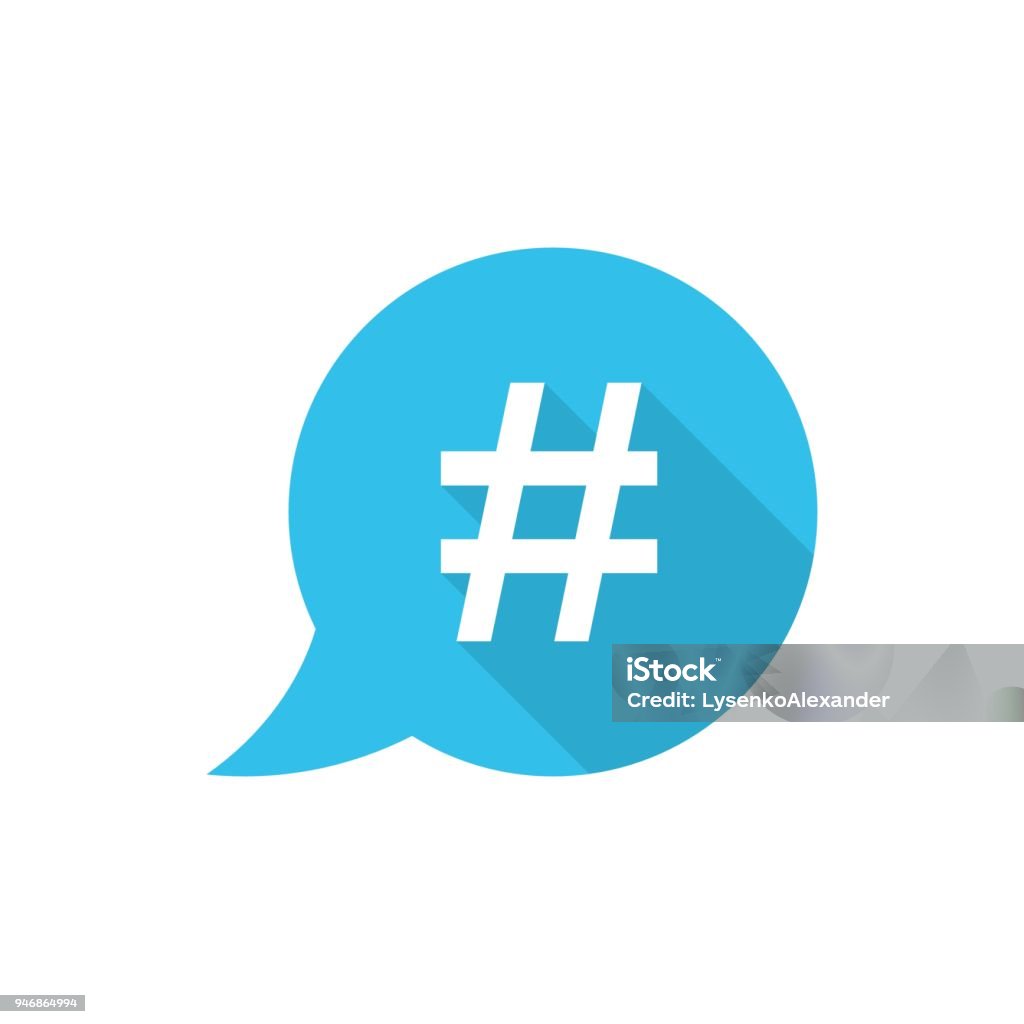 Hashtag vector icon in flat style. Social media marketing illustration on white isolated background. Hashtag network concept. Hashtag stock vector