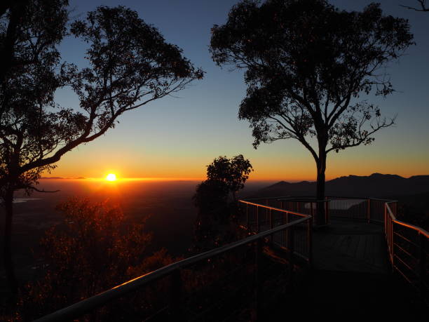 istock A stunning view at sunrise from a treetop deck 946867998