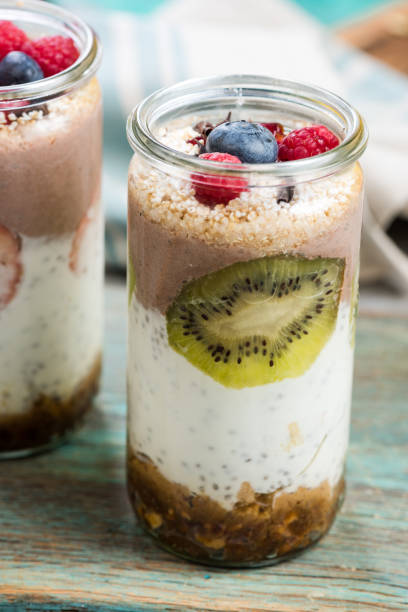 istock Healthy brunch with fresh fruits in jar 946872914