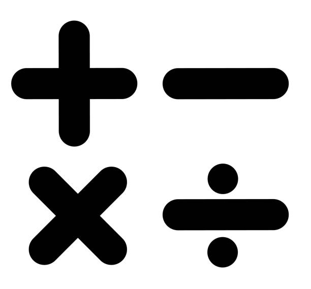 ilustraciones, imágenes clip art, dibujos animados e iconos de stock de matemáticas muestra sobre fondo blanco. símbolo de matemáticas. estilo plano. icono de la calculadora. - subtraction