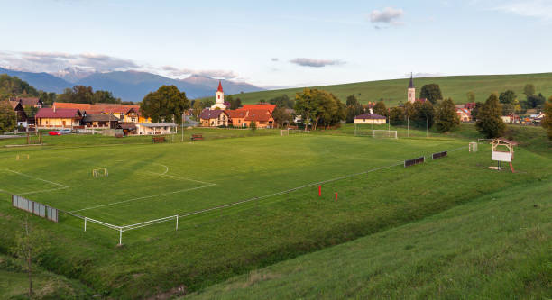 Summer townscape of Liptovsky Trnovec village in Slovakia.
