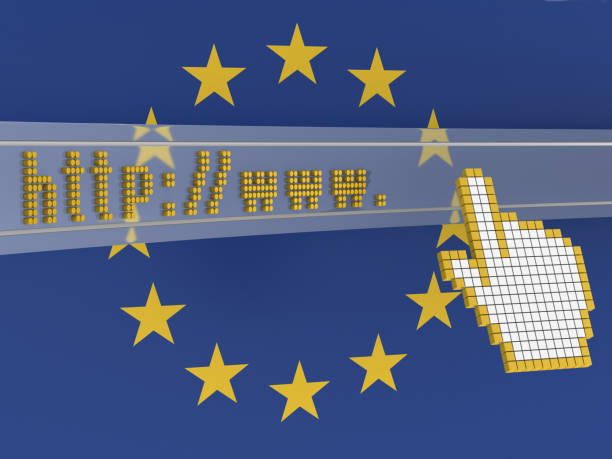 istock Internet Browser Against the Background of the Eu Flag . 946902188