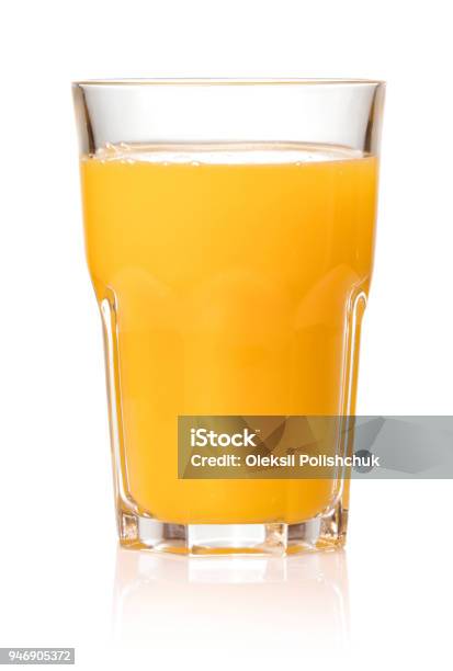 Orange Juice In Glass Isolated On White Background Stock Photo - Download Image Now - Orange Juice, Drinking Glass, Glass - Material