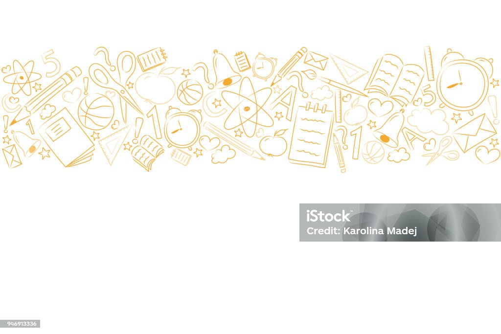 School background with funny sketch and copyspace. Vector. Education stock vector