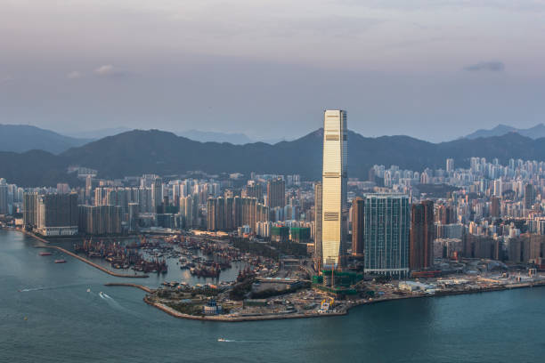 istock Hong Kong city view from the Peak at twilight 946920698