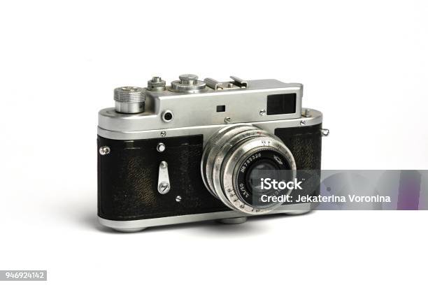 Vintage Old Soviet Photo Camera Stock Photo - Download Image Now - Camera - Photographic Equipment, Old, The Past