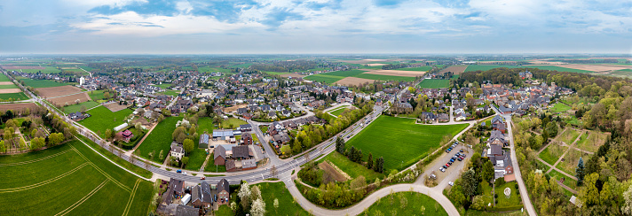 Aerial view of the historic old town Liedberg in NRW, Germany.