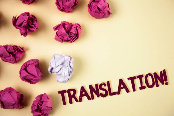 istock Writing note showing  Translation Motivational Call. Business photo showcasing Transform words or texts to another language written on Plain background Crumpled Paper Balls next to it. 946938698