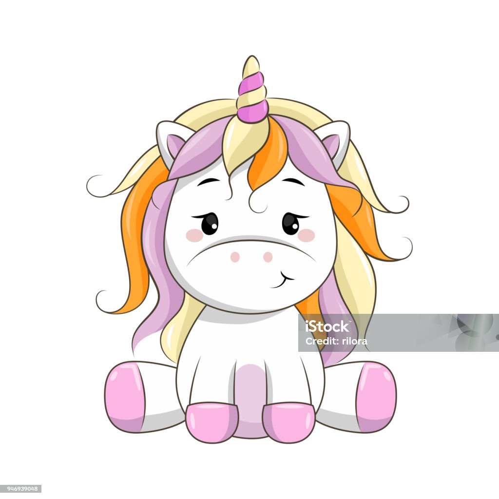 Unicornio de dibujos animados vector. - arte vectorial de Unicornio libre de derechos