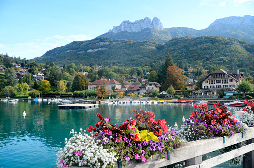 Annecy lake, talloires bay and village, France