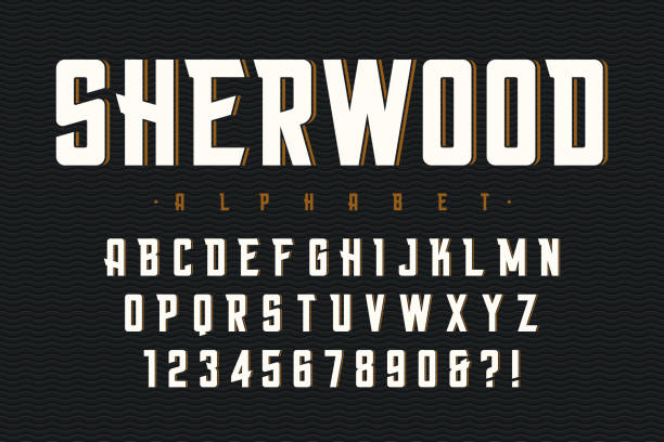 vektorový zhuštěný původní návrh písma zobrazení, abeceda, charact - whiskey stock ilustrace